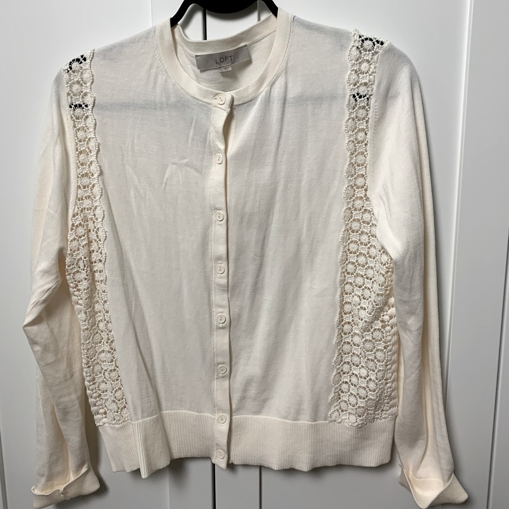 Cream Loft cardigan size L